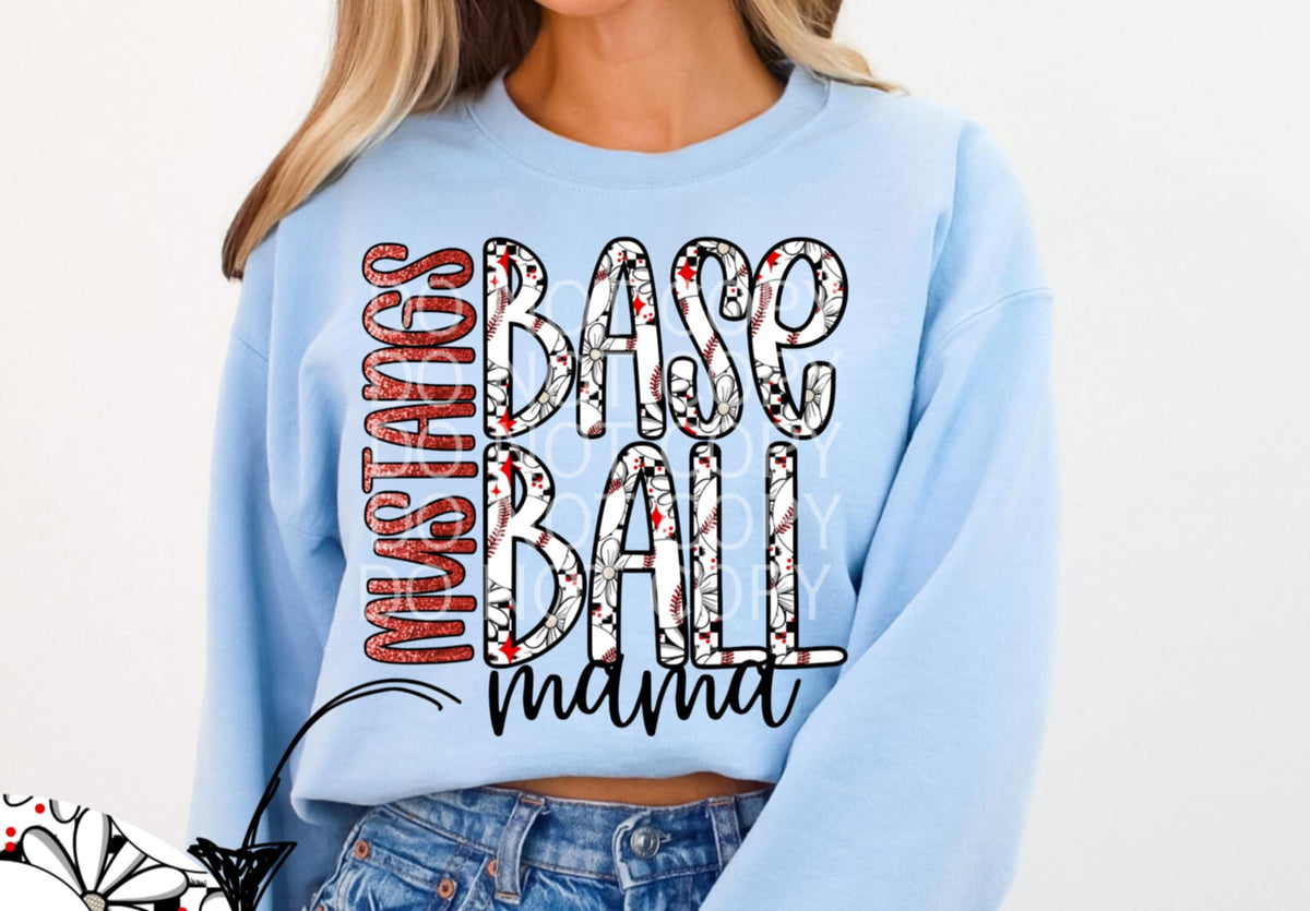 Mustangs baseball mama (CSG) 87005 DTF transfer