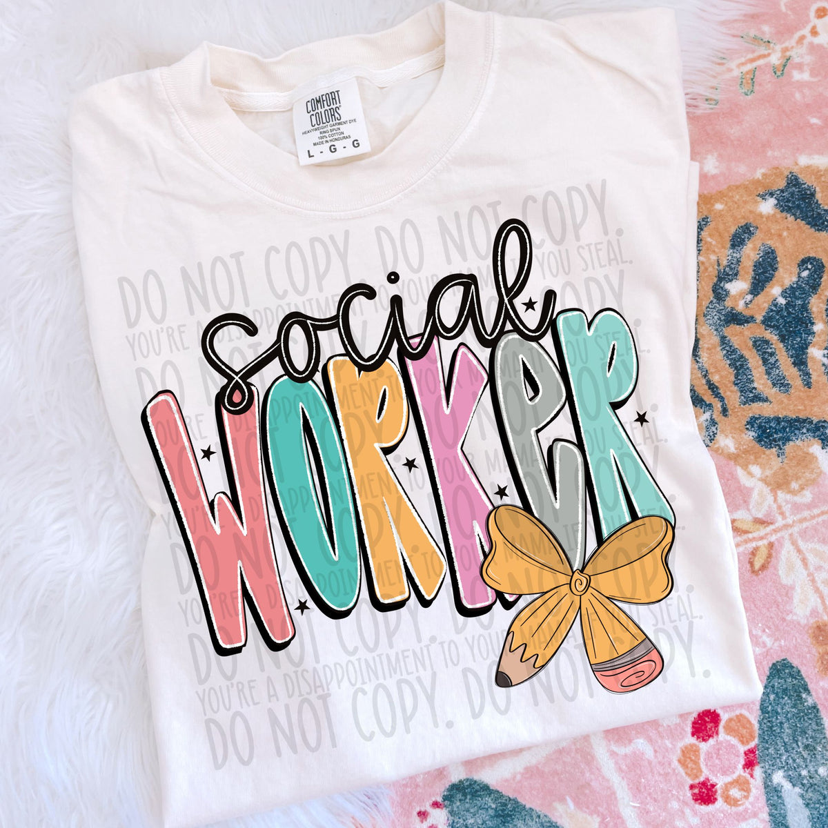 Social Worker pencil bow (SWD) DTF transfer