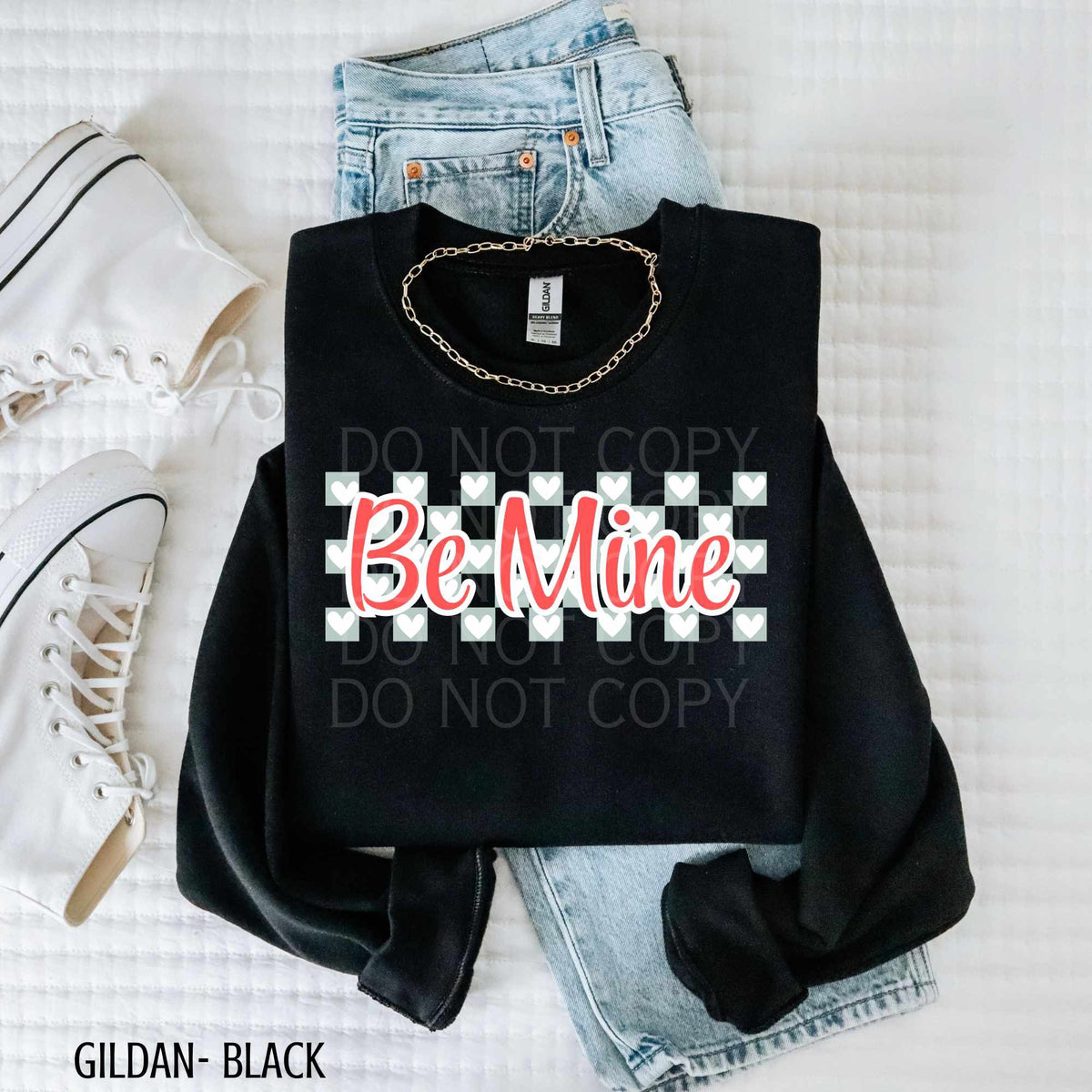 Be mine white checkered (CSG) 80137 DTF transfer