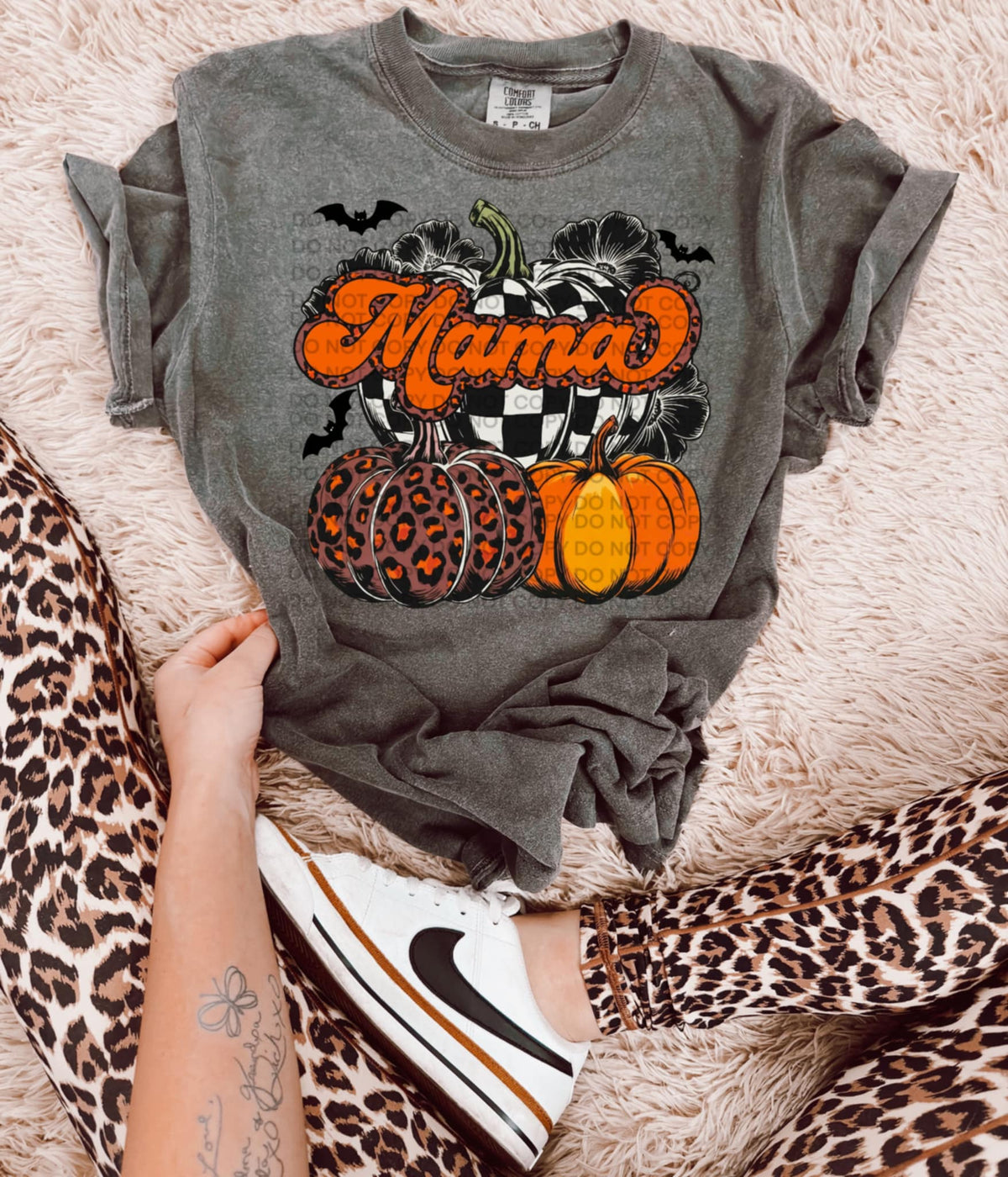 Mama with cheetah and orange pumpkin SCG DTF transfer