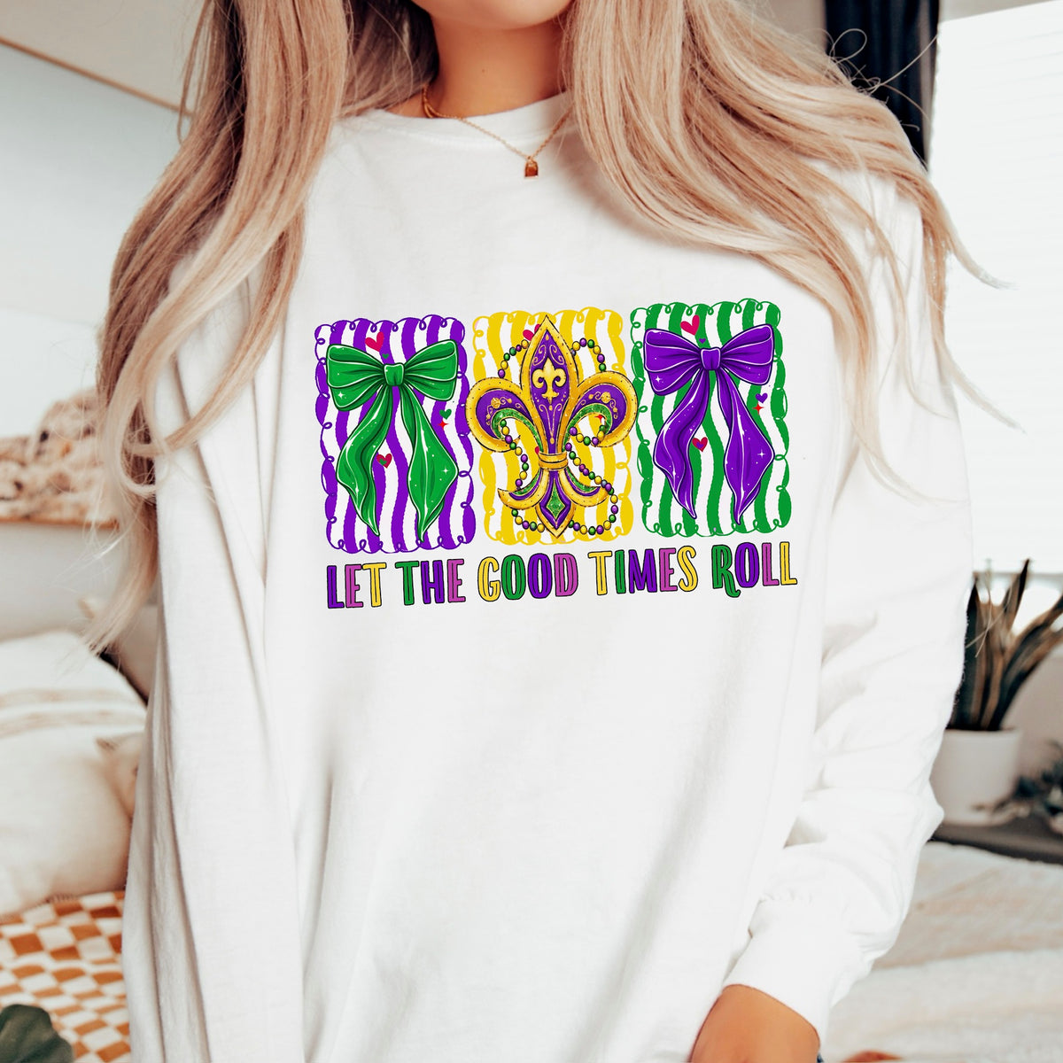 Let the good times roll Mardi Gras DTF transfer