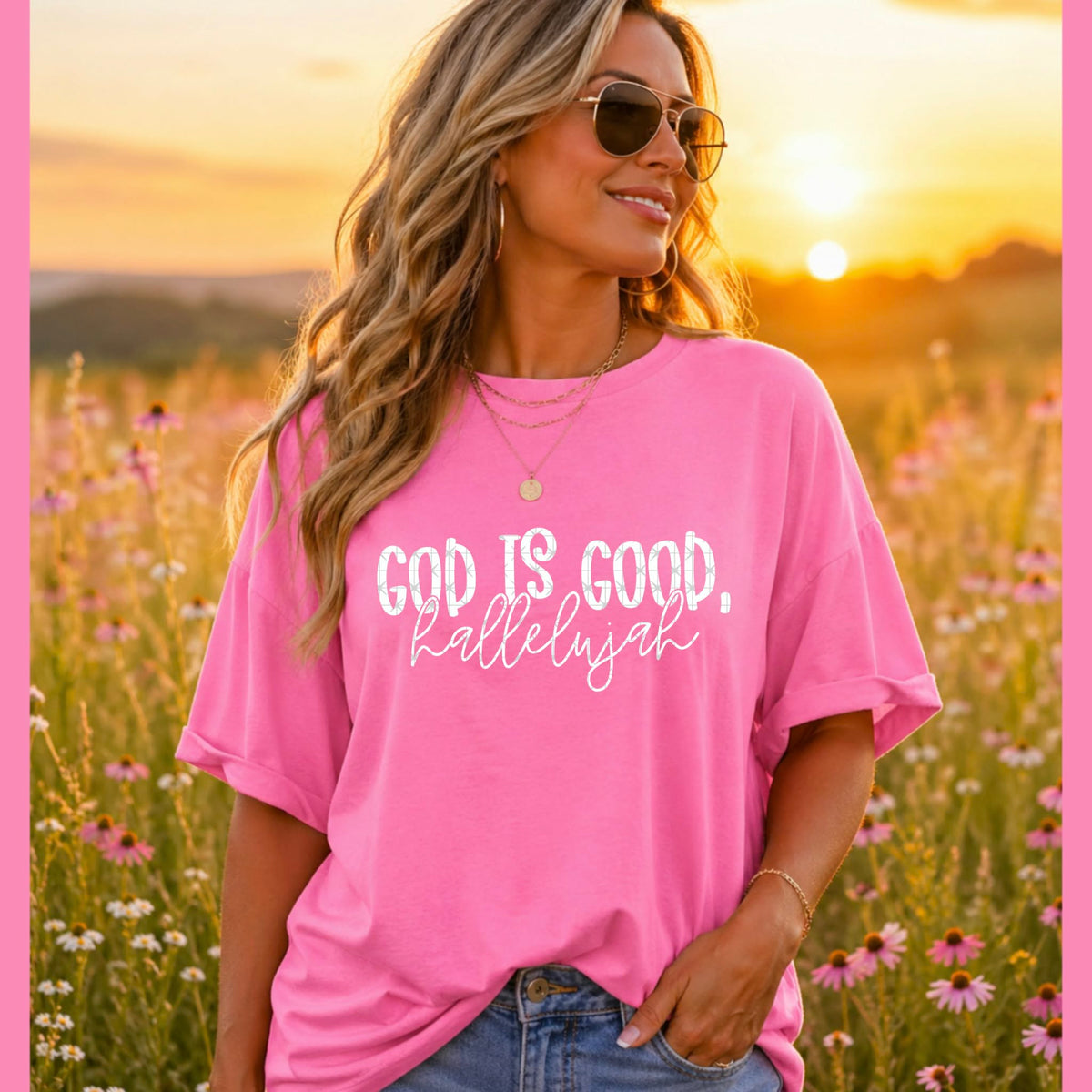 God is good hallelujah WHITE (SDD) DTF Transfer