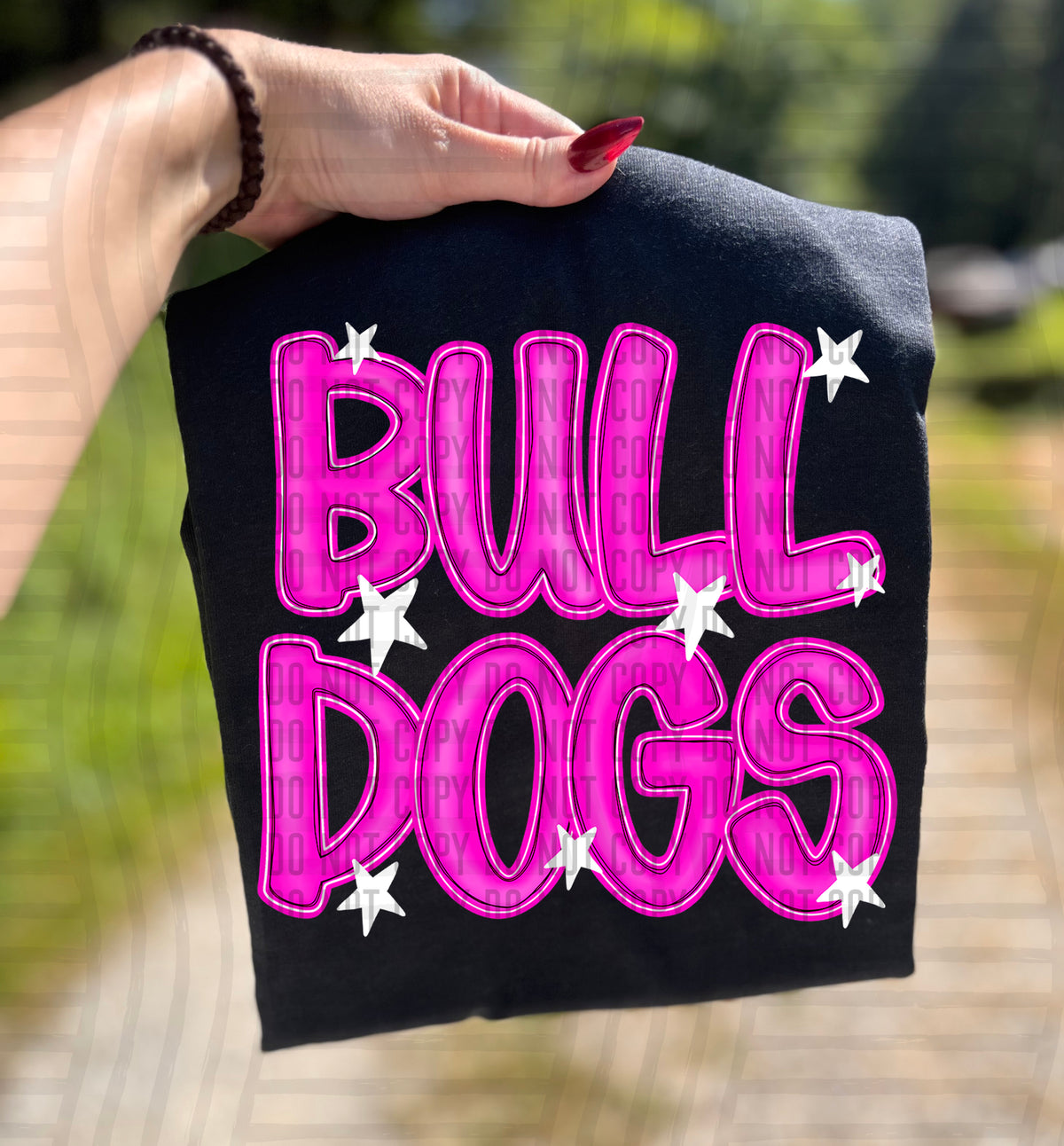 Bulldogs Pink And Preppy Split 112864 DTF transfer
