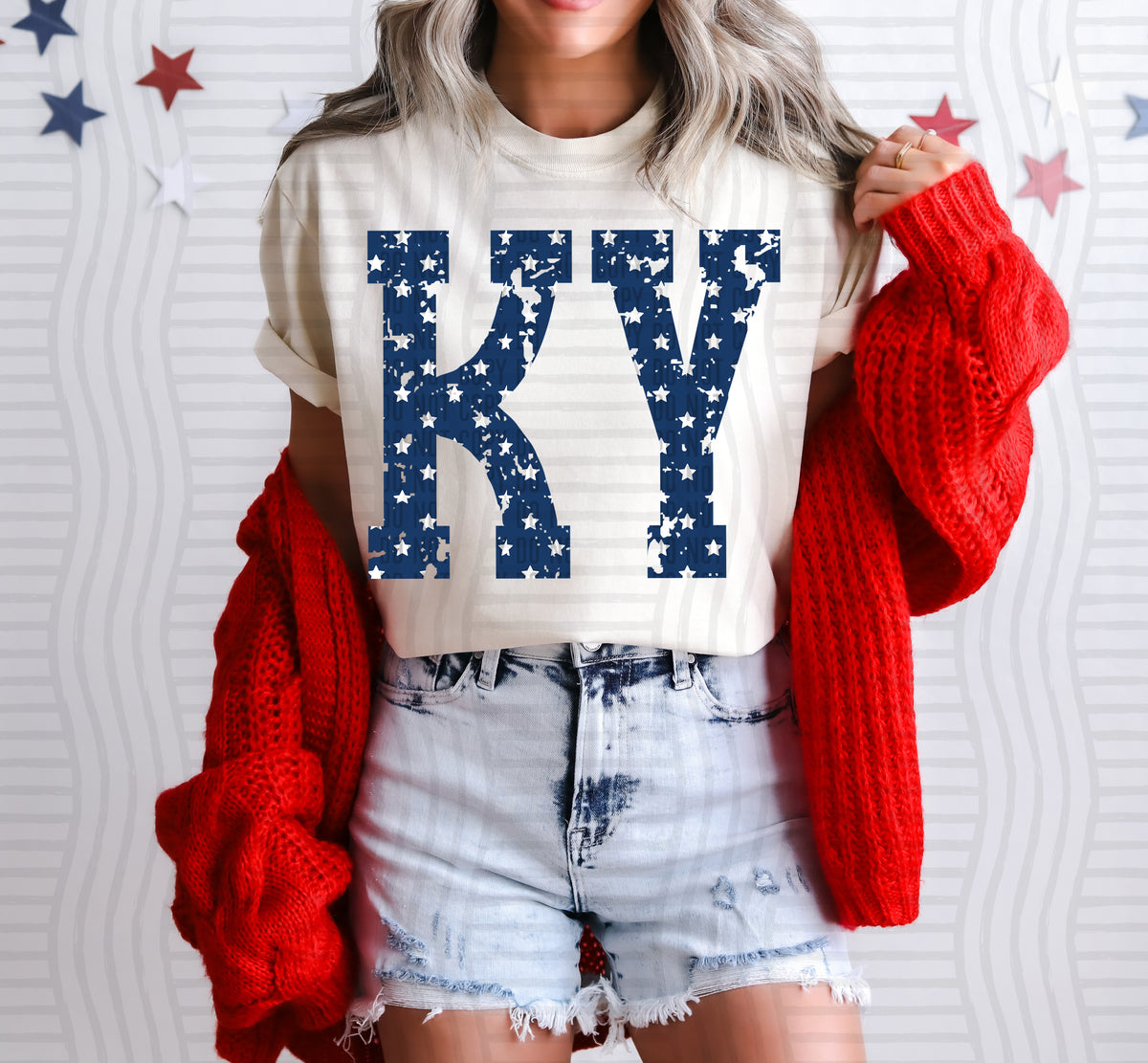 KY white stars (Caplinger) dtf transfer