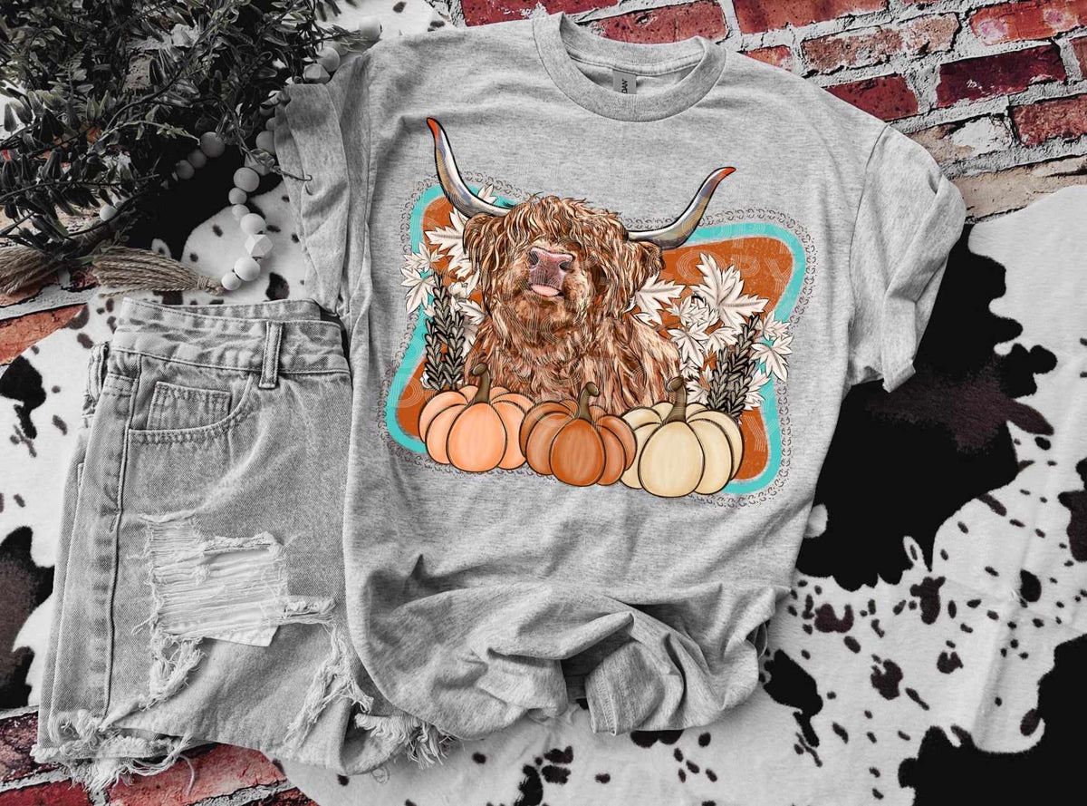 Fall shaggy cow (SSD) 60577 DTF transfer