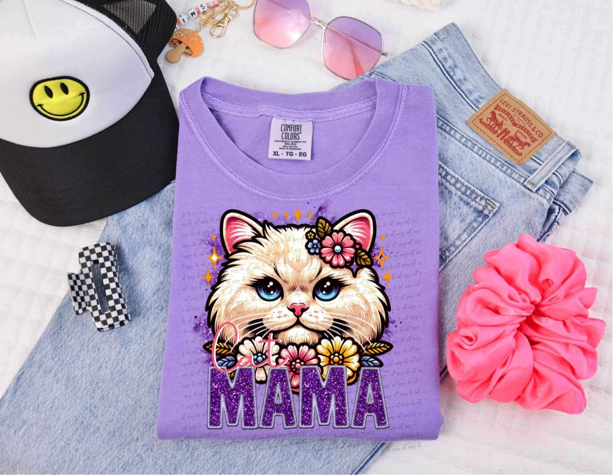 Long hair white car mama 13890 DTF transfer