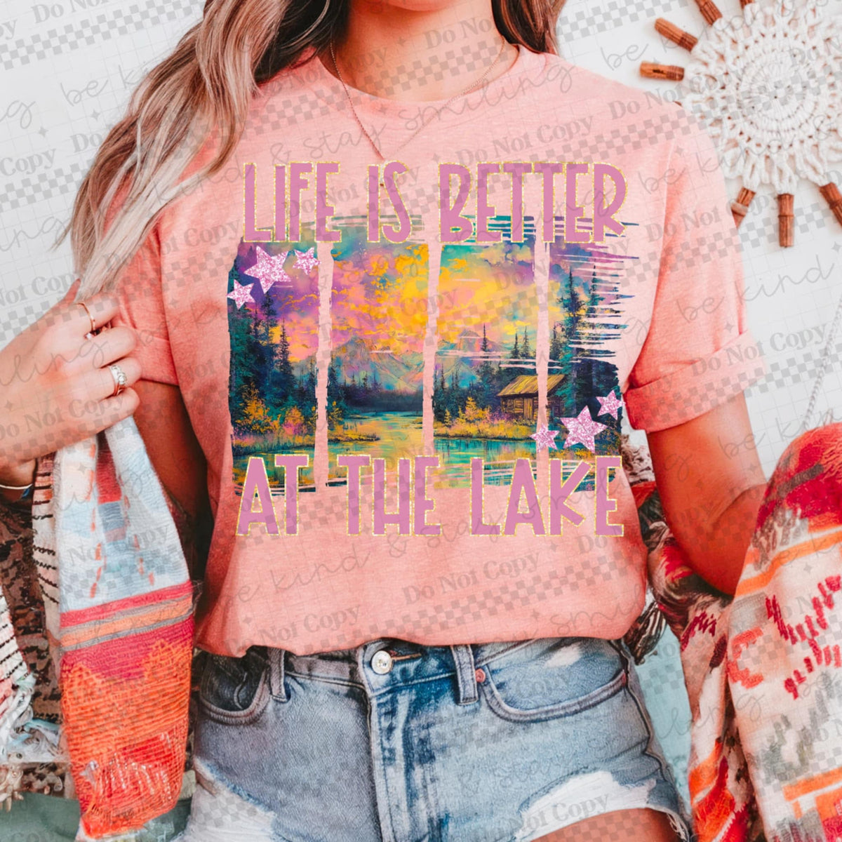 Life is better at the lake 96438 DTF transfer