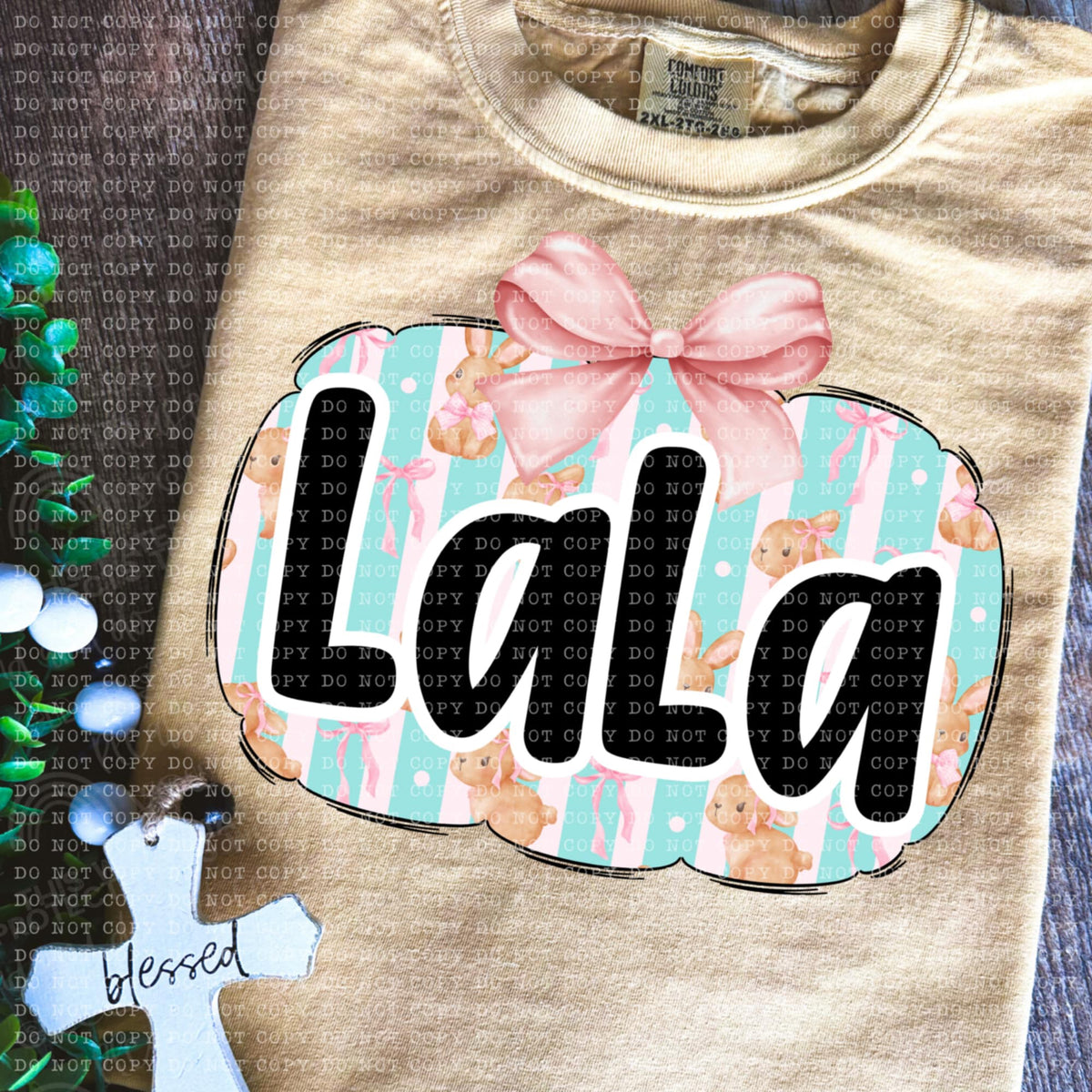 Lala bunny background (ECHT) 85668 DTF transfer