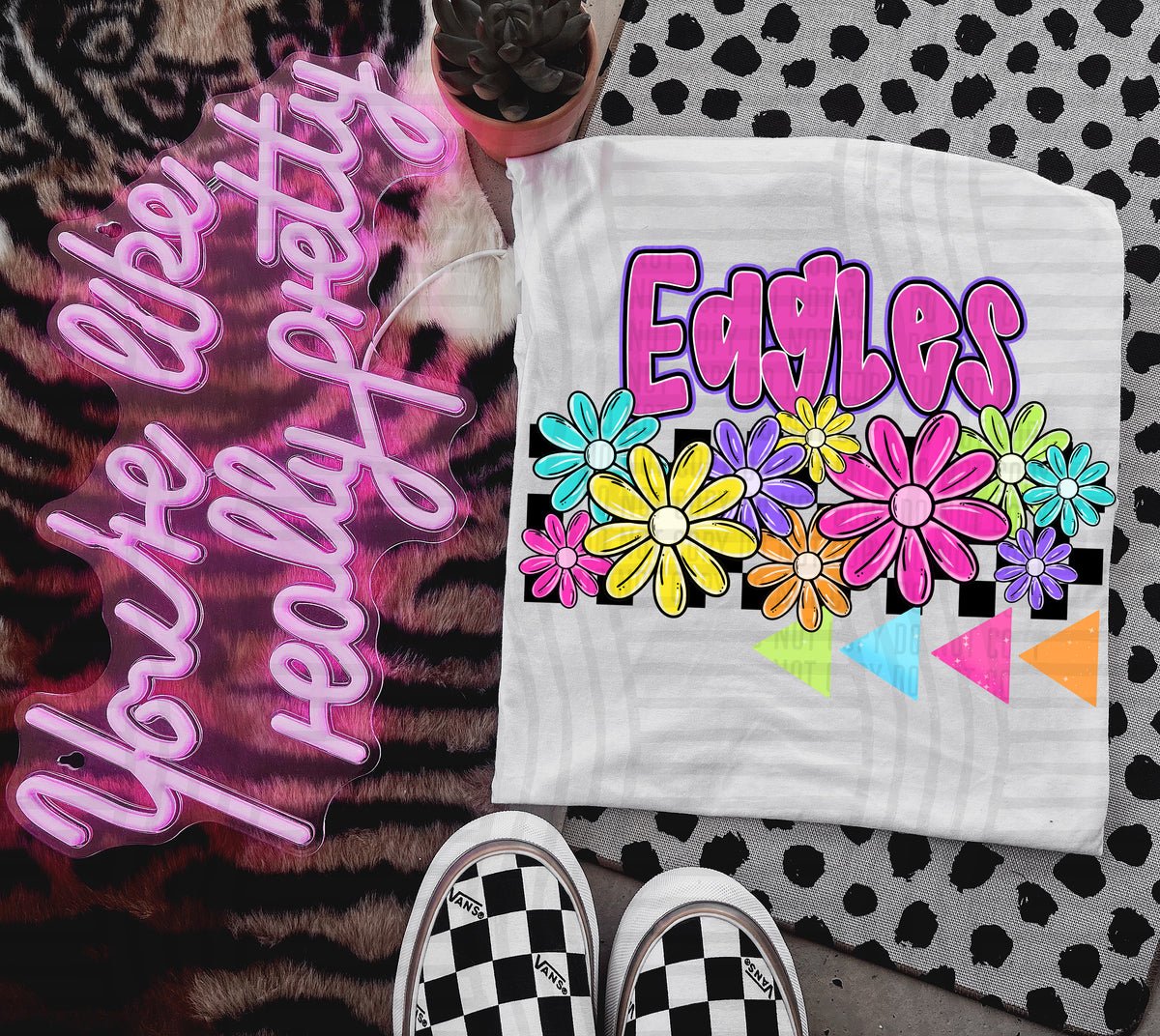 Eagles Neon Bright Floral (Caplinger) 101266 DTF transfer