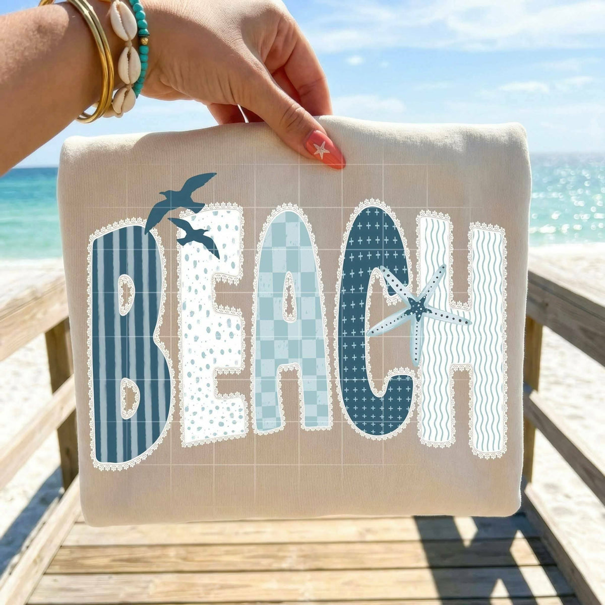 Beach lace Sunday special DTF transfer