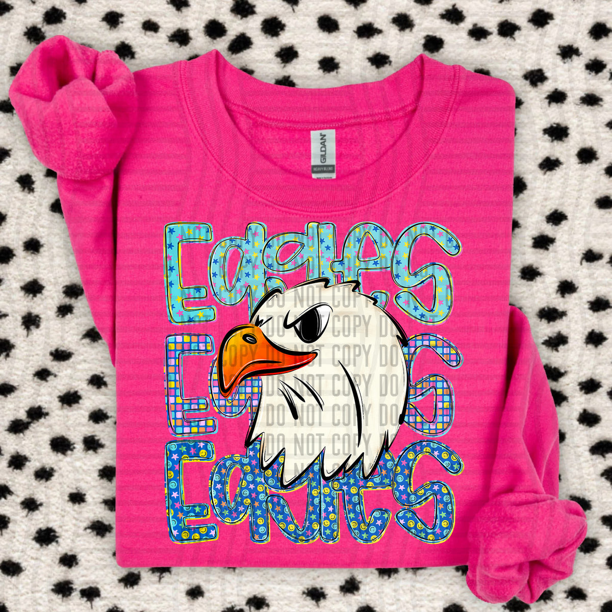 Eagles white chaos stacked (Caplinger) DTF Transfer