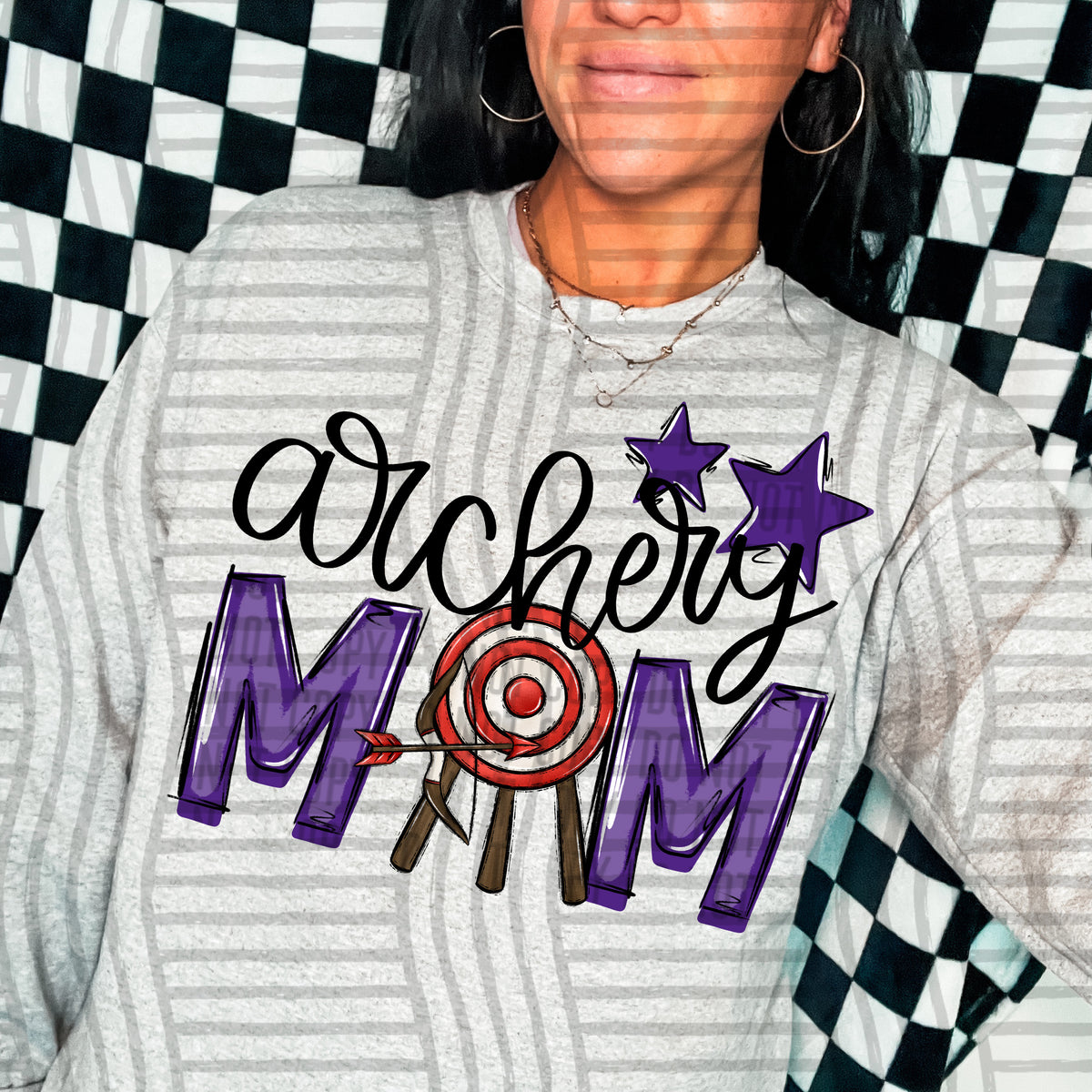 archery mom purple stars (Caplinger) DTF transfer