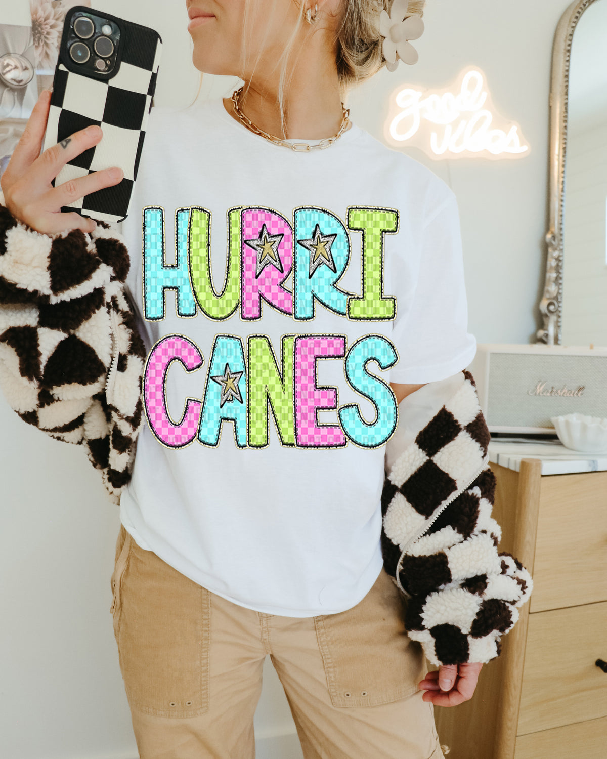 Hurricanes Colorful Checkered (caplinger) DTF transfer