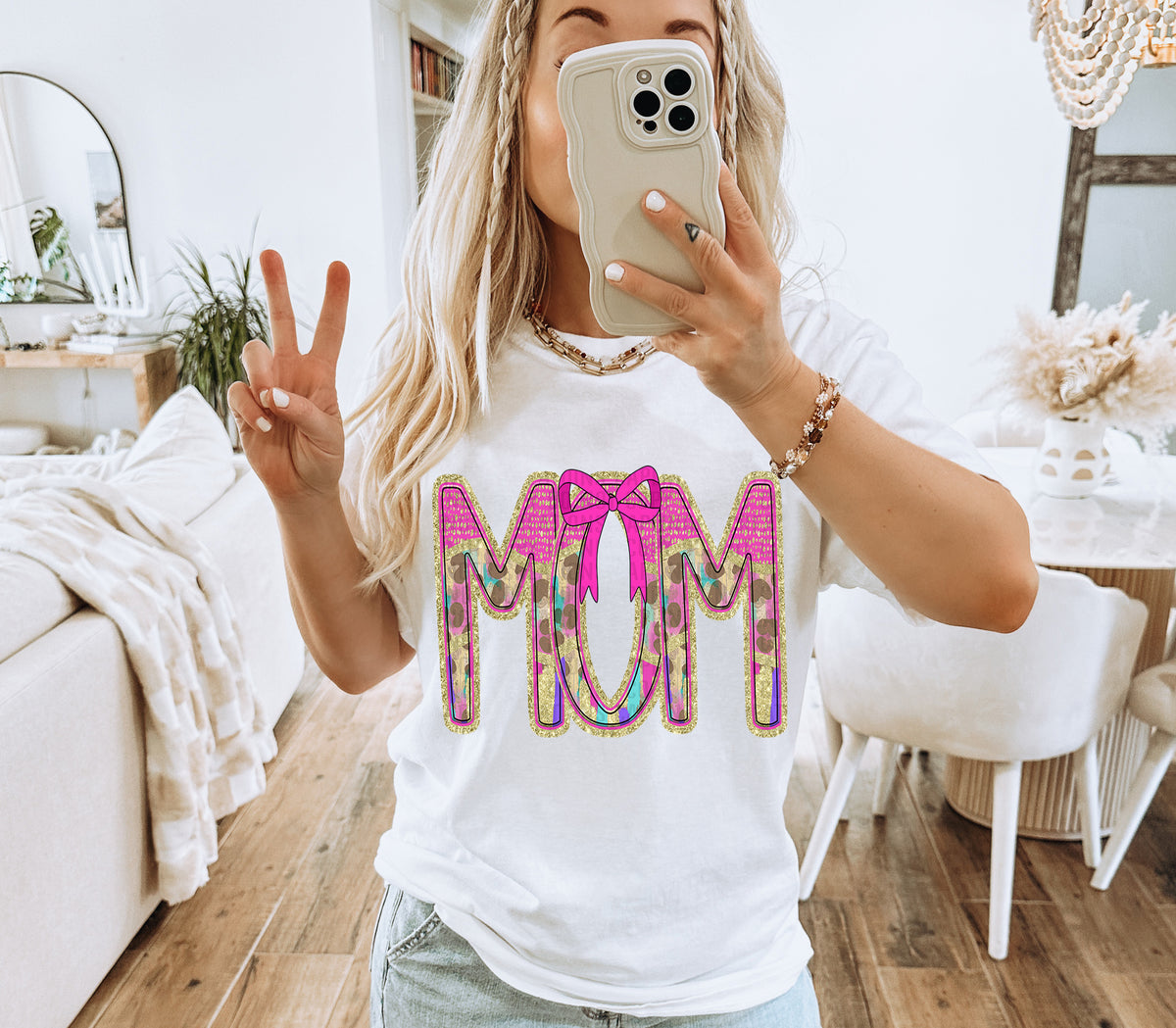 Leopard Mom Small Bow (Caplinger) DTF transfer