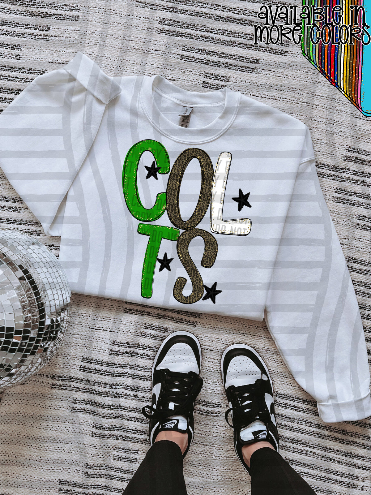 green, gray and white, colts stacked (Caplinger) DTF Transfer