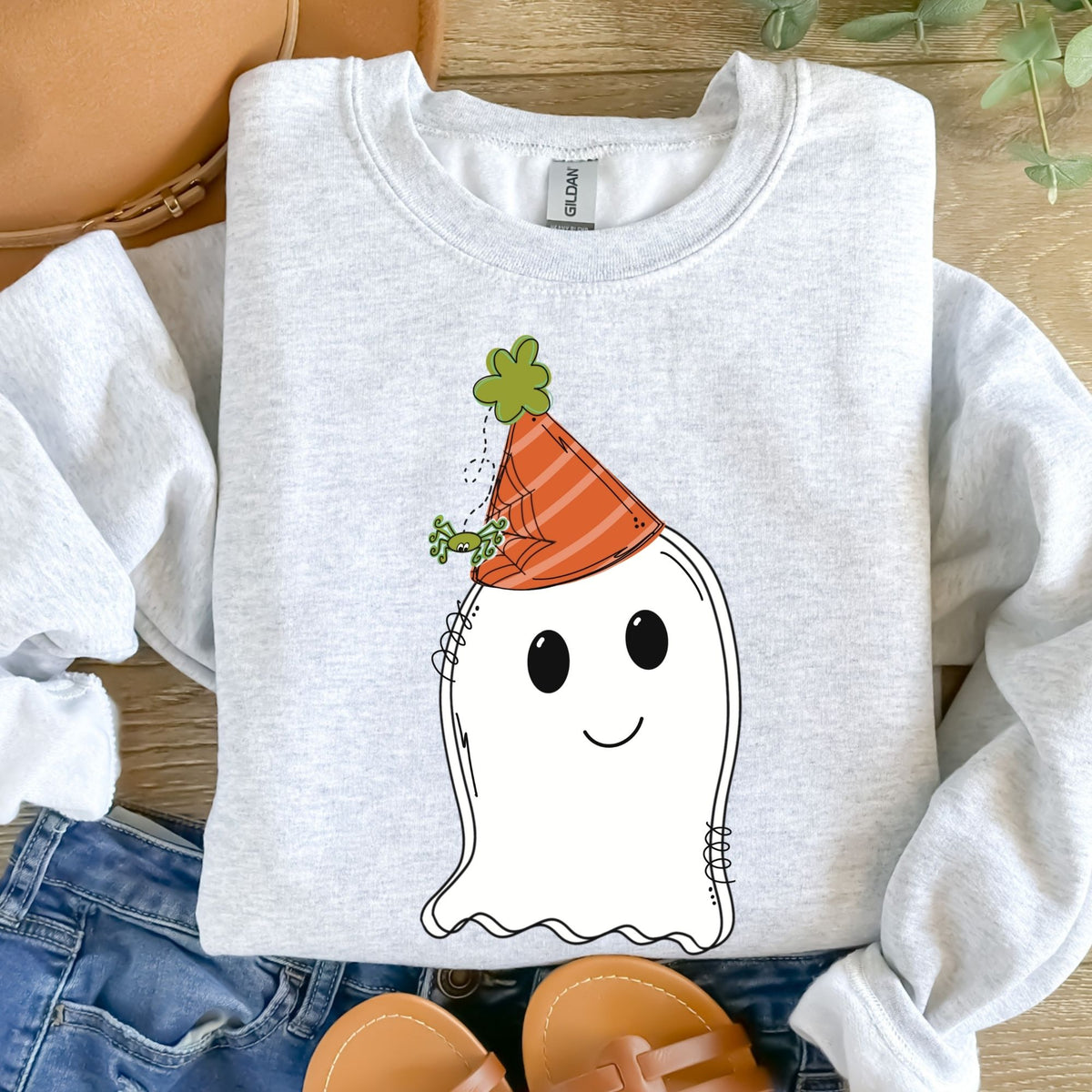 Ghost Orange Party Hat-38285-DTF transfer