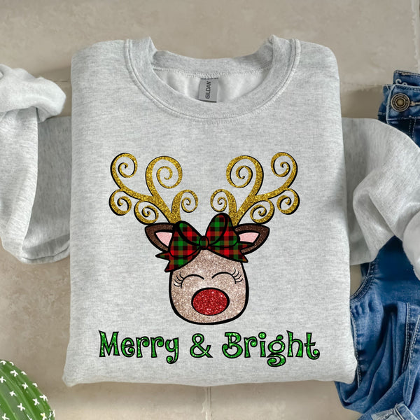 Merry & Bright Reindeer-38715-DTF transfer