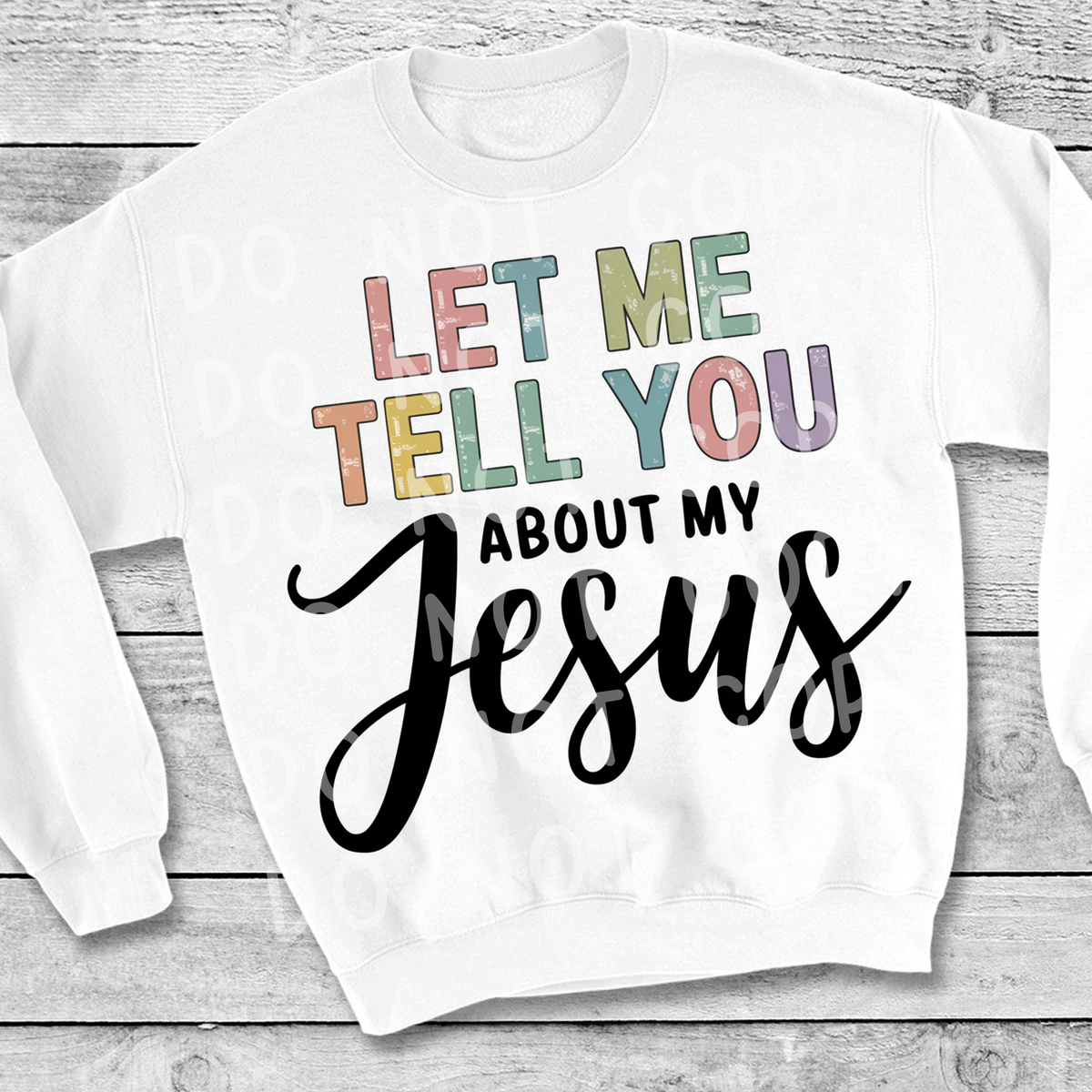 Let me tell you about my Jesus pastel and black font DTF Transfer
