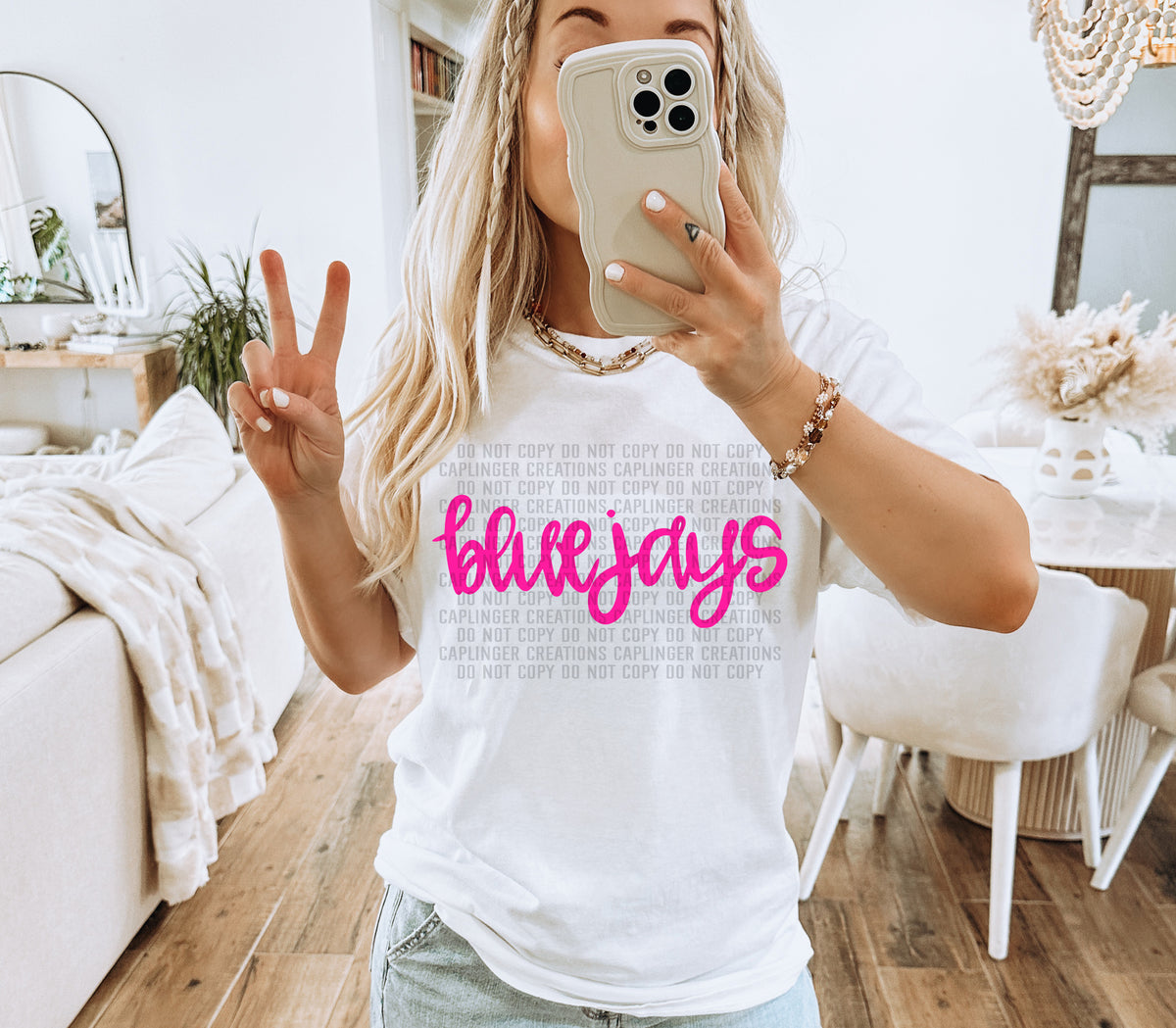 Bluejays Pink Hand Lettering (Caplinger) DTF transfer