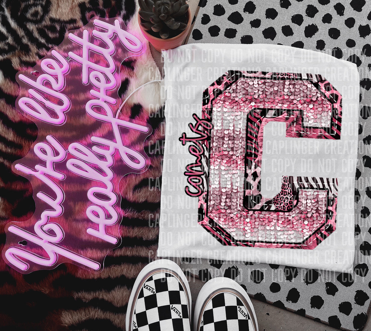 Comets wild and pink (Caplinger) DTF transfer