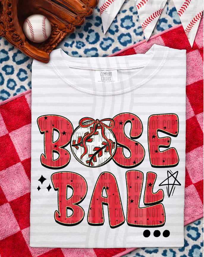 Baseball Red (Caplinger) DTF Transfer