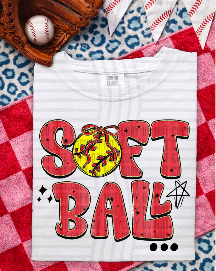 Softball Red (Caplinger) DTF Transfer