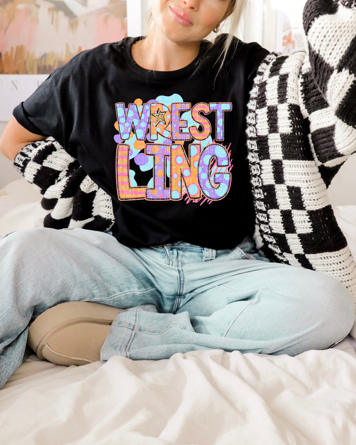 Wrestling springy background (Caplinger) DTF transfer