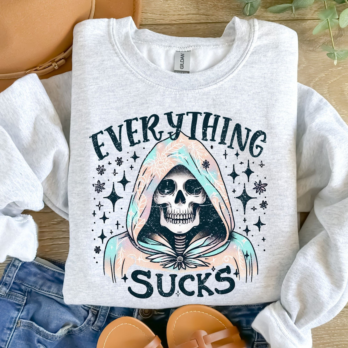 Everything Sucks Distressed-38466-DTF transfer