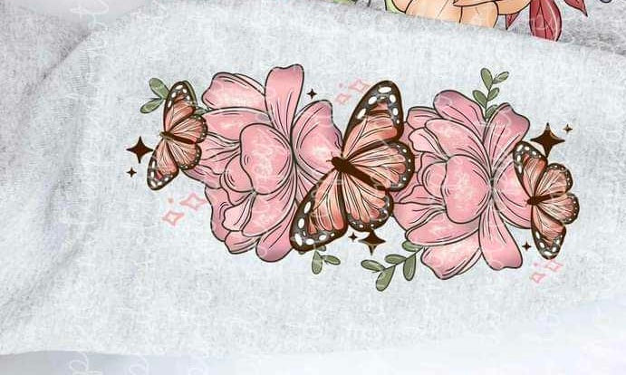 Pink floral sleeve (MMD) 62466 DTF transfer