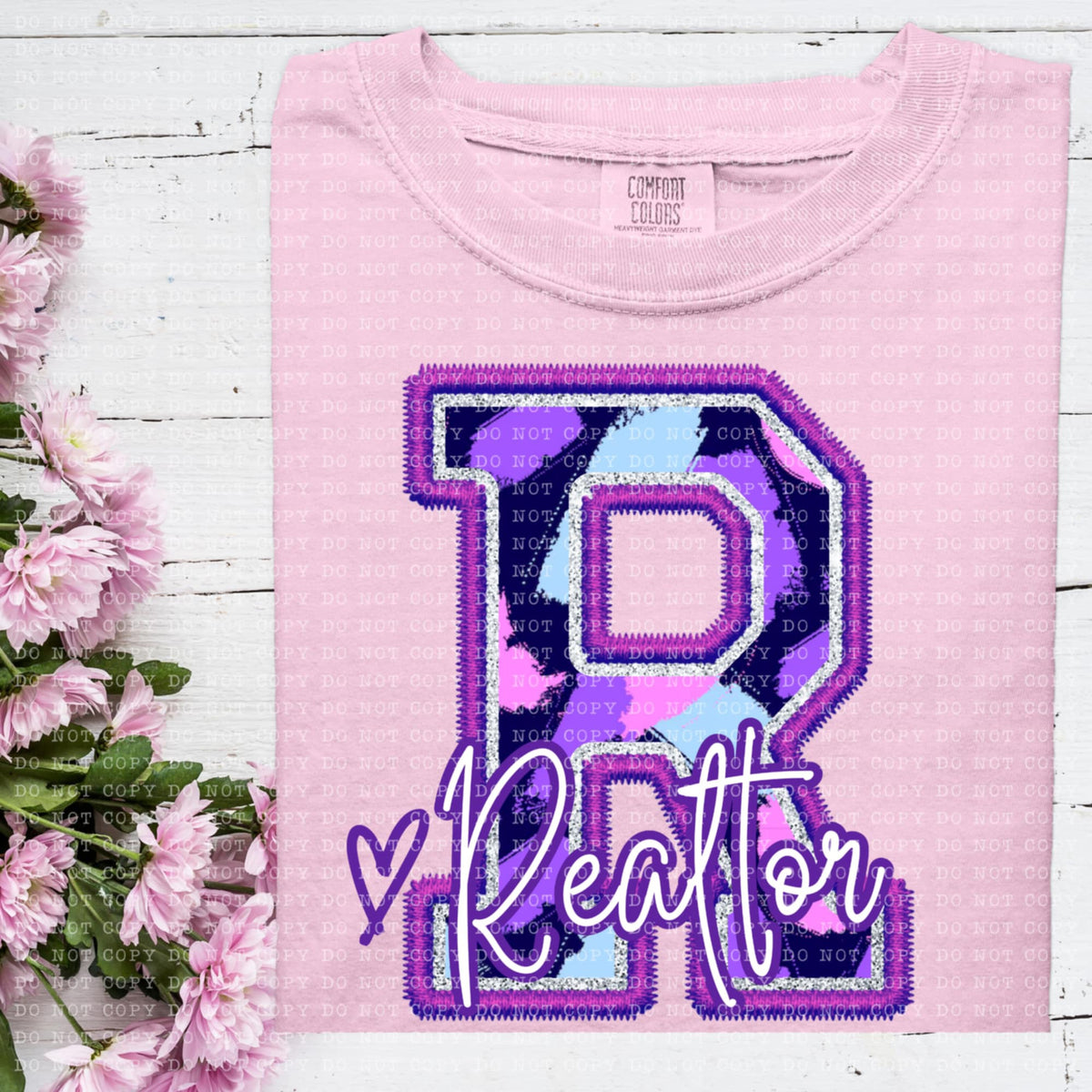 R realtor purple brushstrokes (ECHT) 93955 DTF transfer