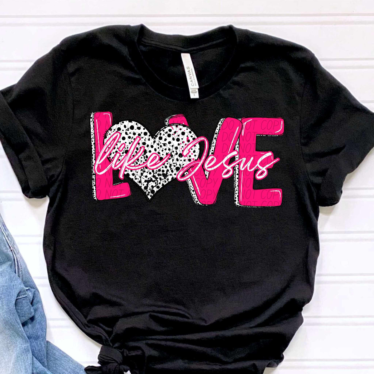 Love like Jesus pink outline (CITY) 75753 DTF transfer