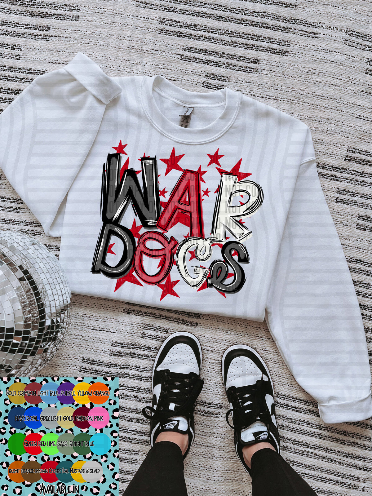 wardogs black white and red with red stars (Caplinger) DTF Transfer