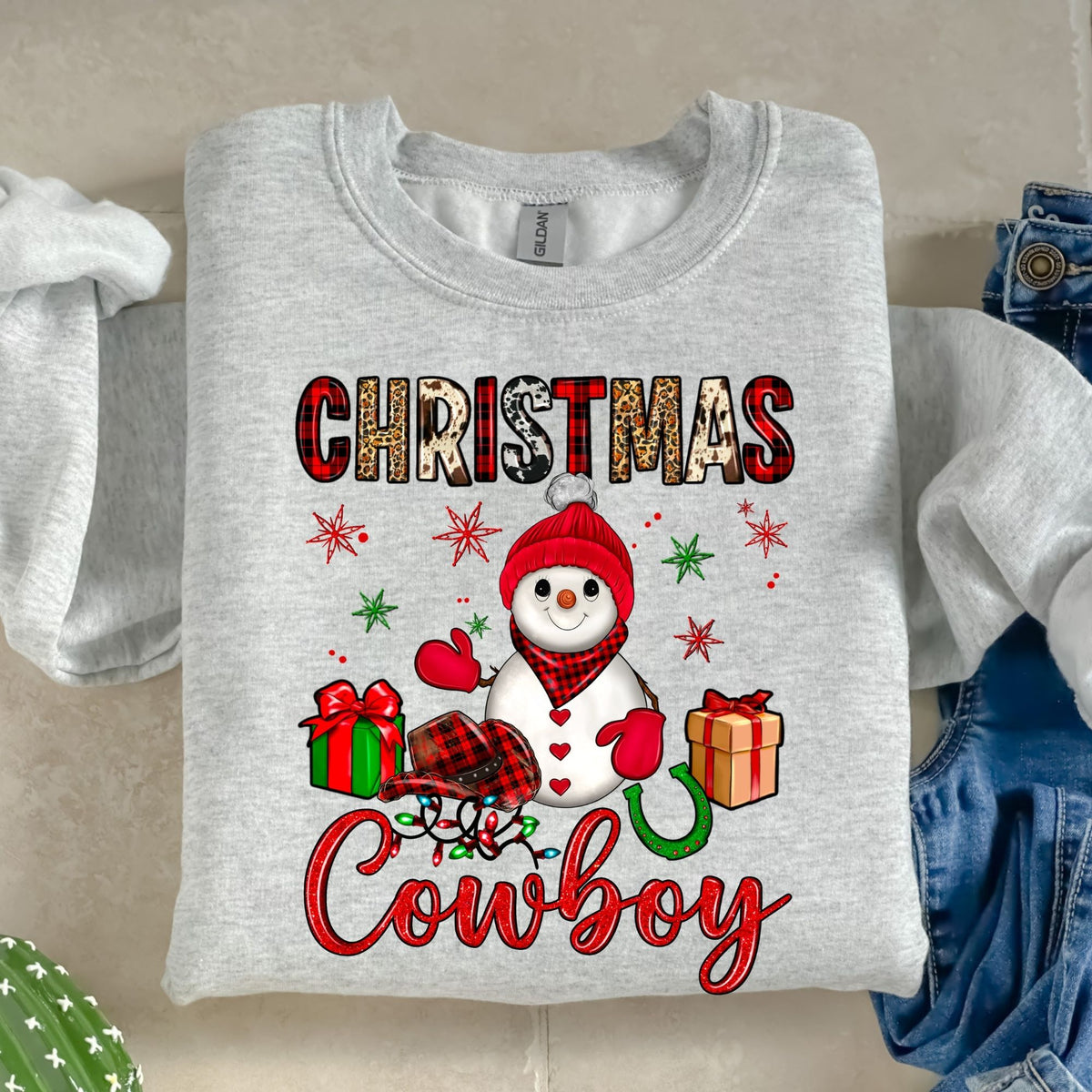 Christmas Cowboy-38565-DTF transfer