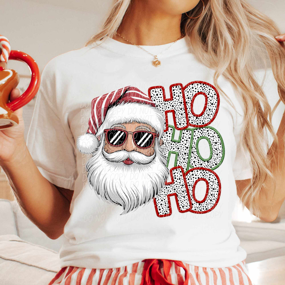Ho ho ho Dalmatian filled  with Santa (CITY) 65055 DTF transfer