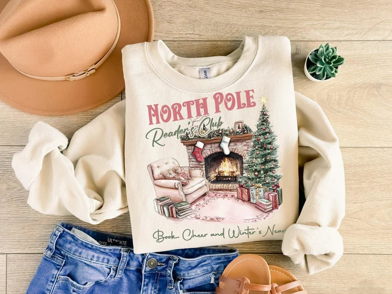 North Pole readers club fireplace 67589 DTF transfer