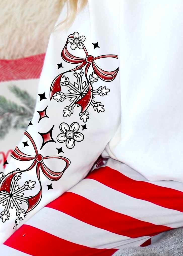 Christmas bow sleeve (CSC) 64633 DTF transfer