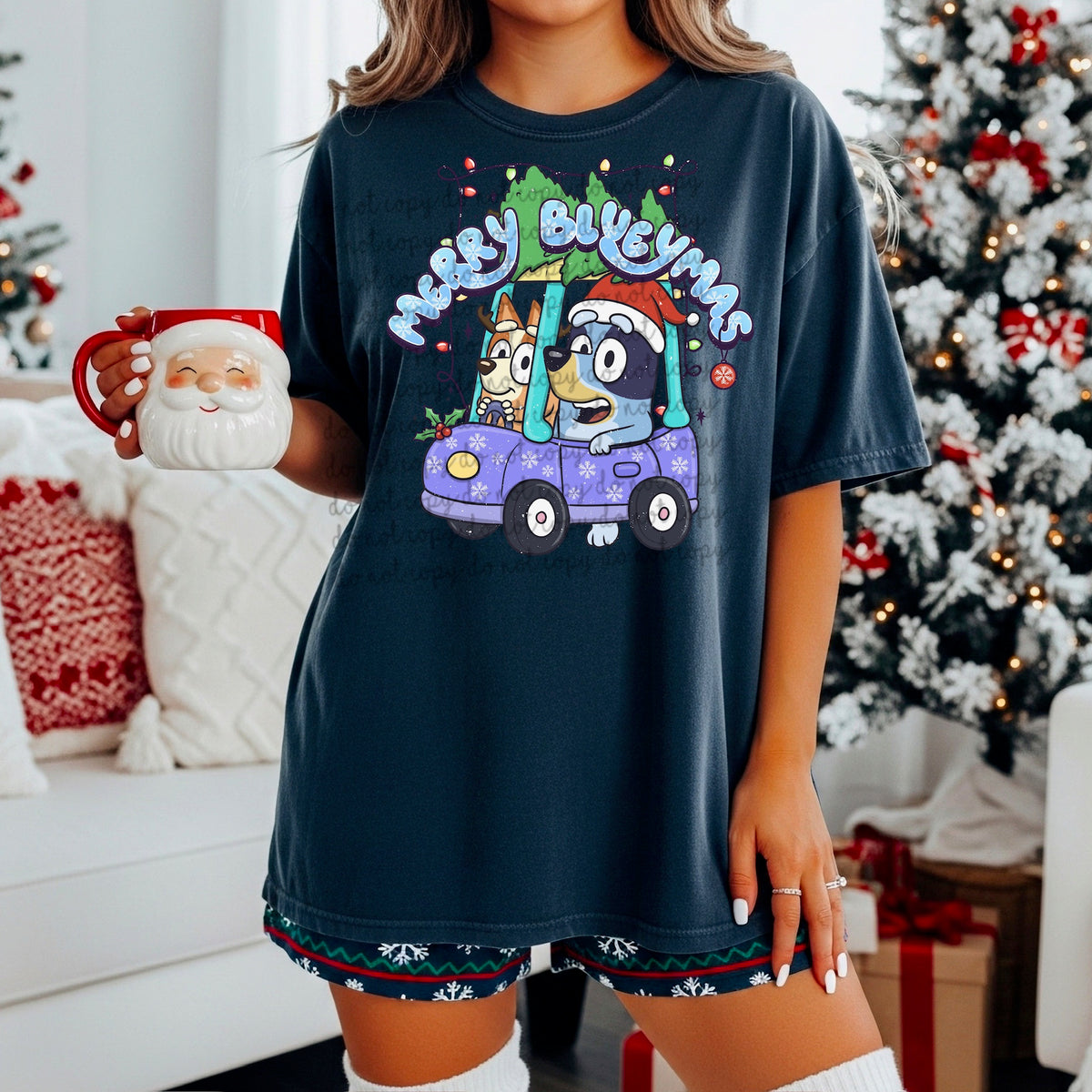 Merry Bluemas Car 117470 DTF transfer