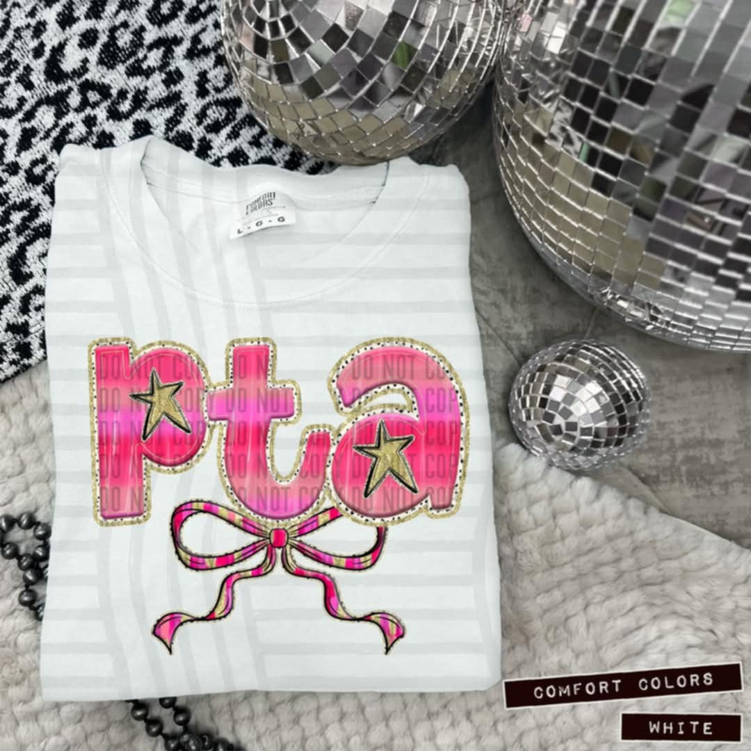 PTA pink with bow (Caplinger) 100628 DTF transfer