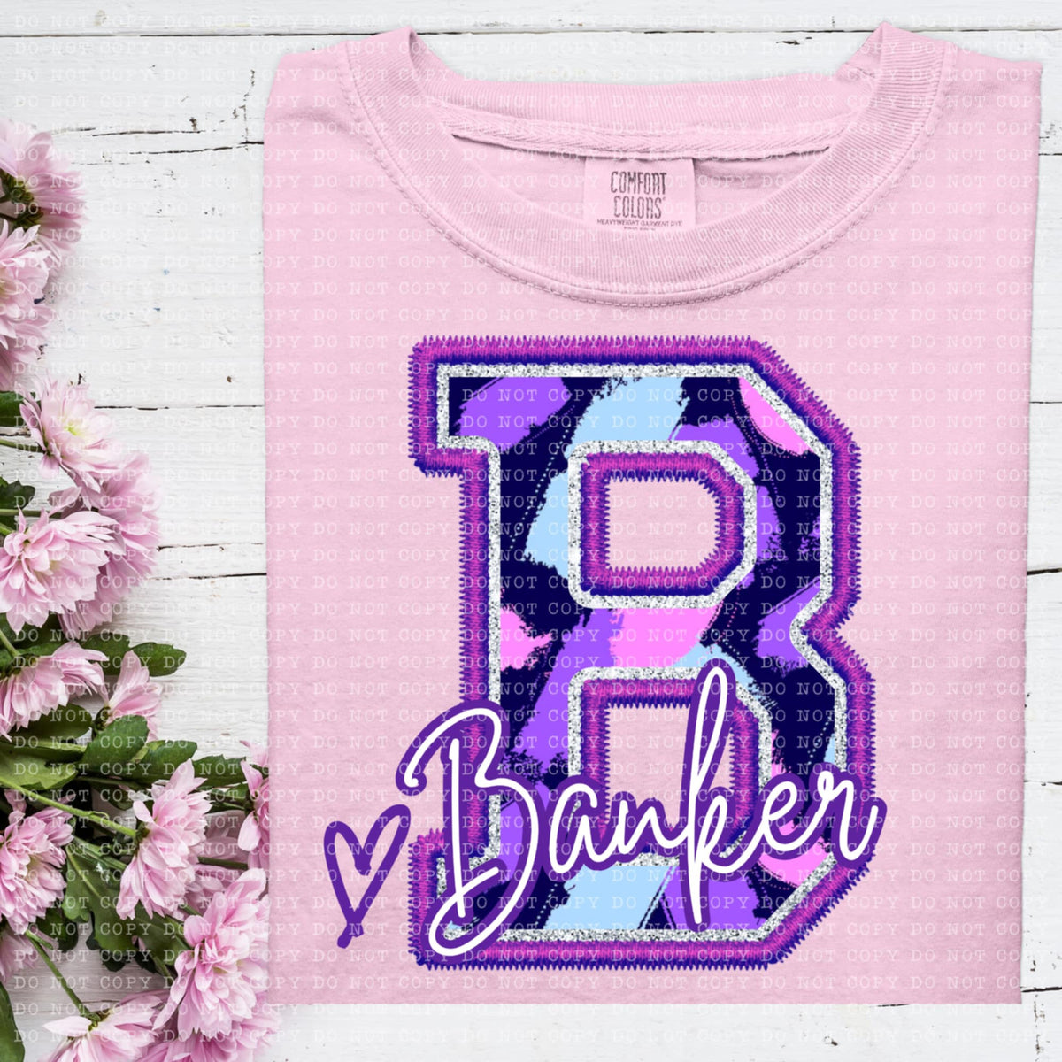 B banker purple brushstrokes (ECHT) 93940 DTF transfer