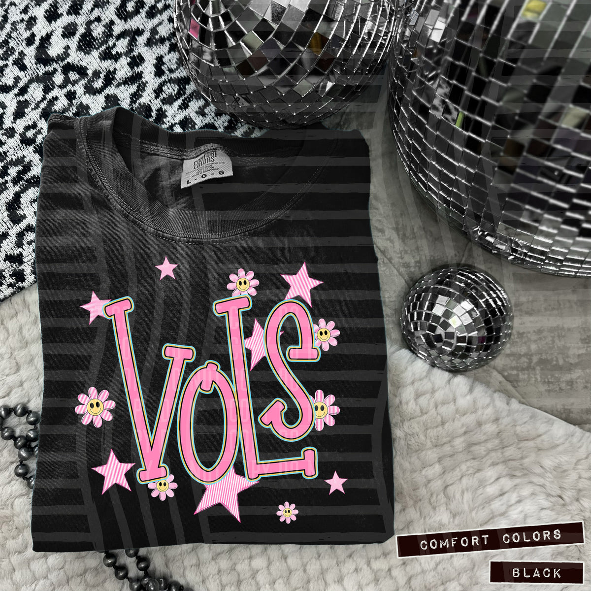 Vols Pink Flowers And Stars 108061 DTF transfer