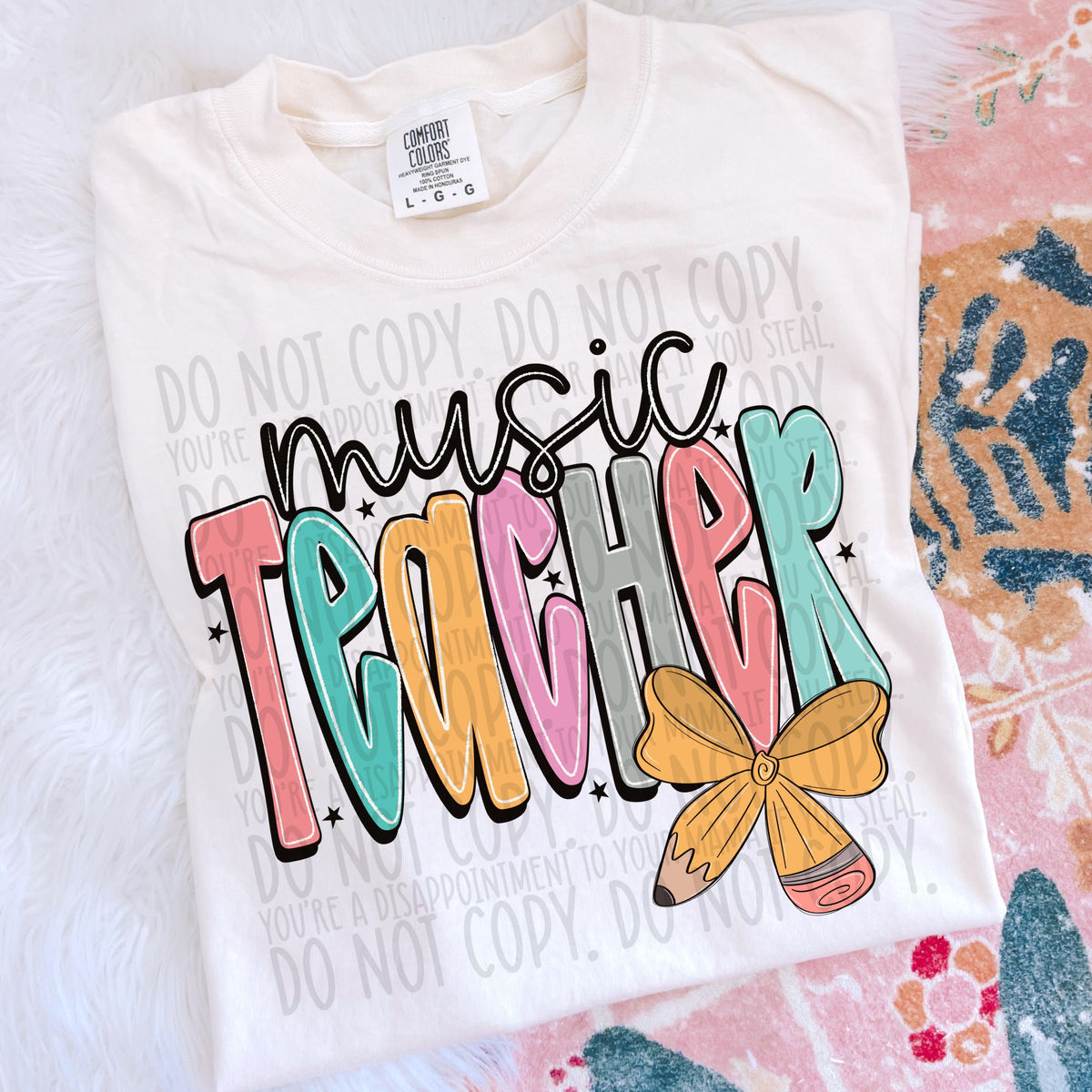 Music Teacher pencil bow (SWD) DTF transfer