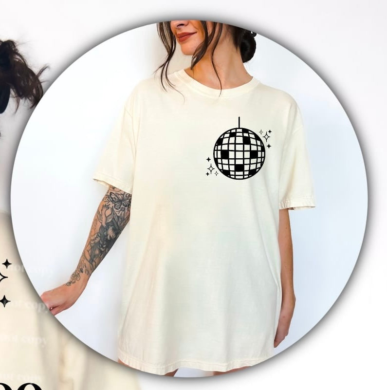 Black mirrorball pocket (CSC) 60656 DTF transfer