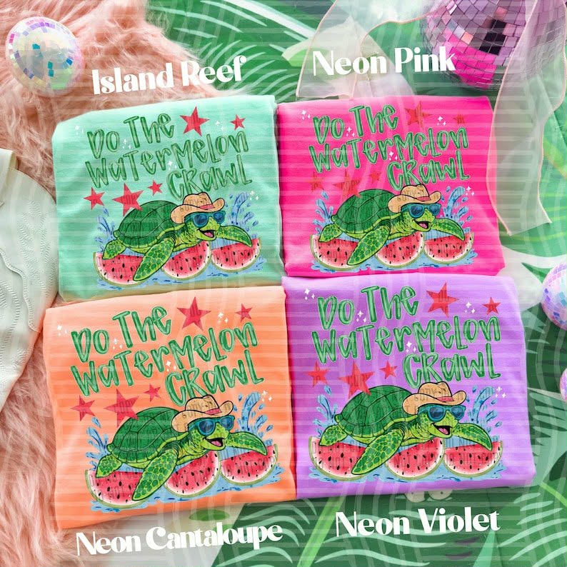 Watermelon crawl turtle Sunday Special DTF transfer