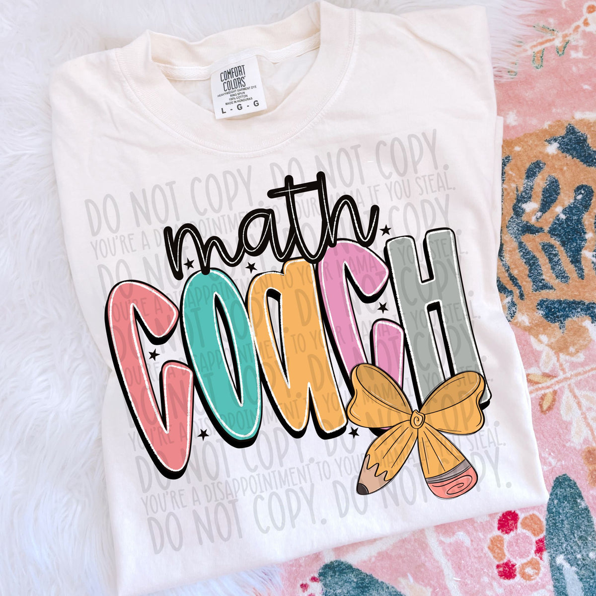 Math Coach pencil bow (SWD) DTF transfer