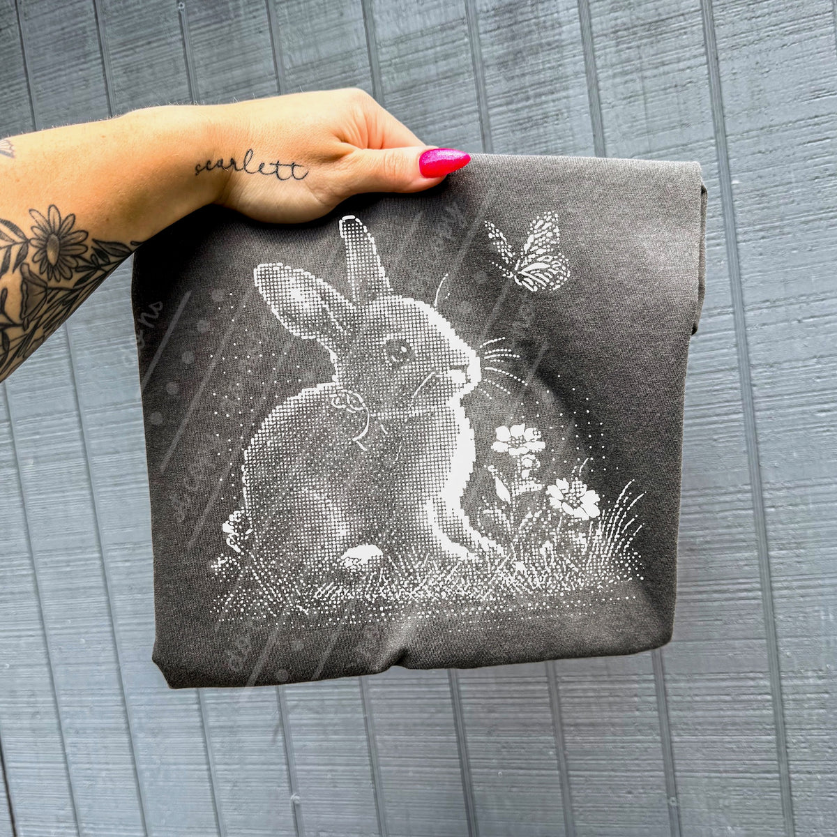 Halftone bunny (WHITE) DTF Transfer