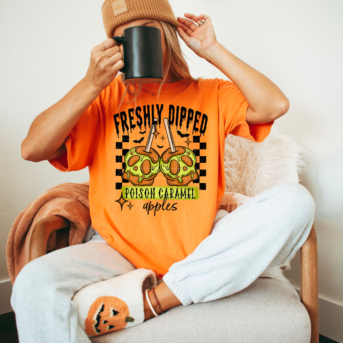 Freshly Dipped Poison Caramel Apples BLACK WORDS CSC DTF transfer