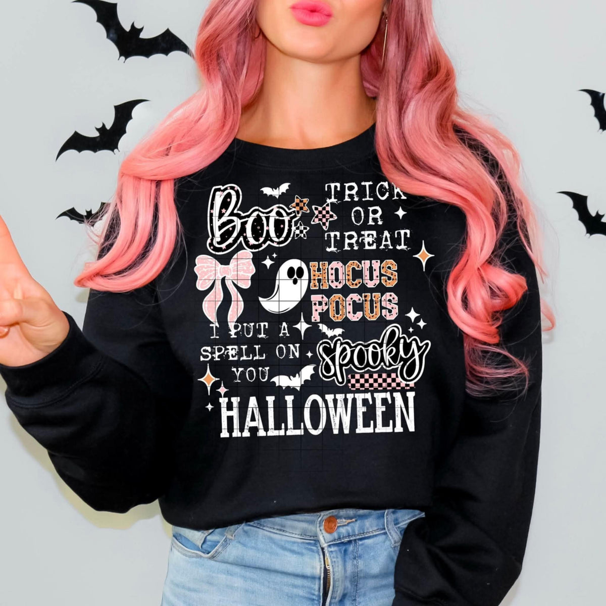 Boo Halloween wore WHITE 107937 DTF transfer