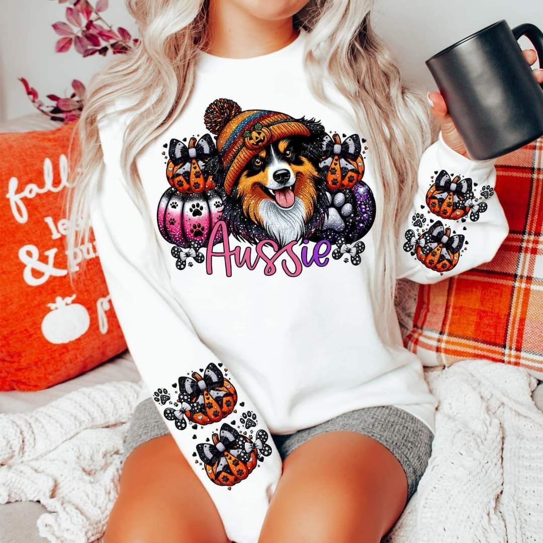 Aussie Halloween dog FRONT ONLY (VIRGO) 53806 DTF transfer