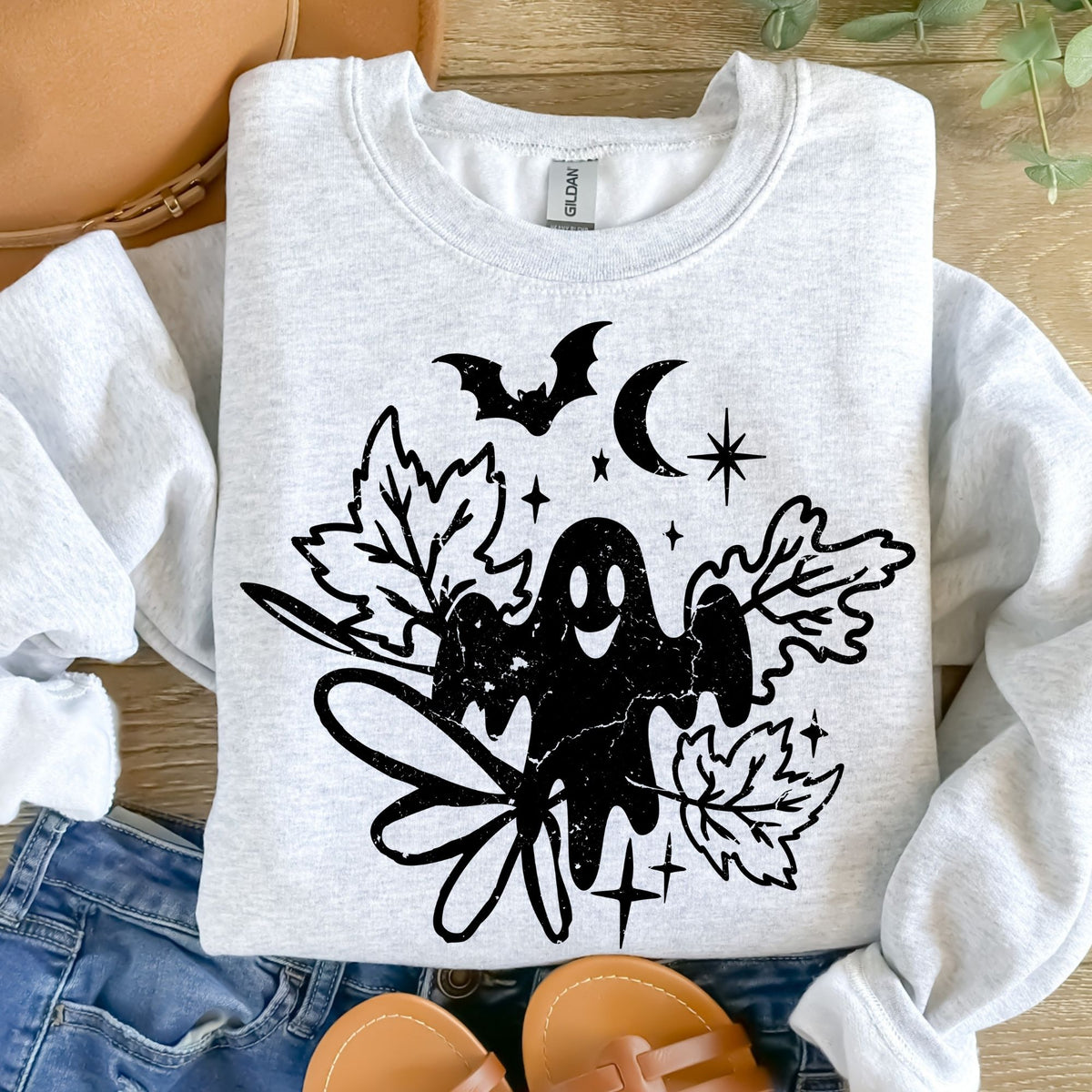 Ghost Black Distressed-38473-DTF transfer