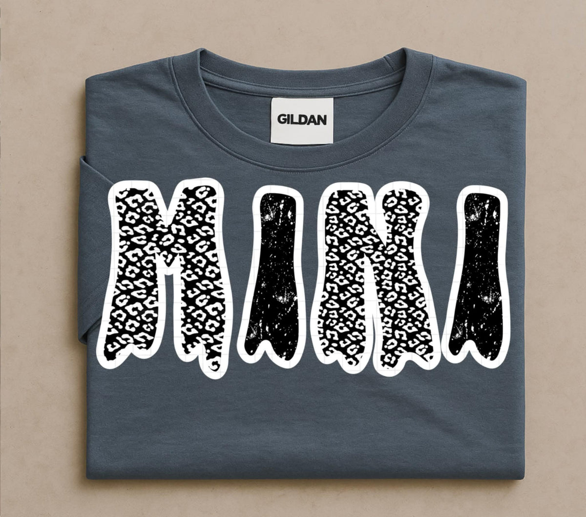 Mini black and white leopard print linda DTF transfer